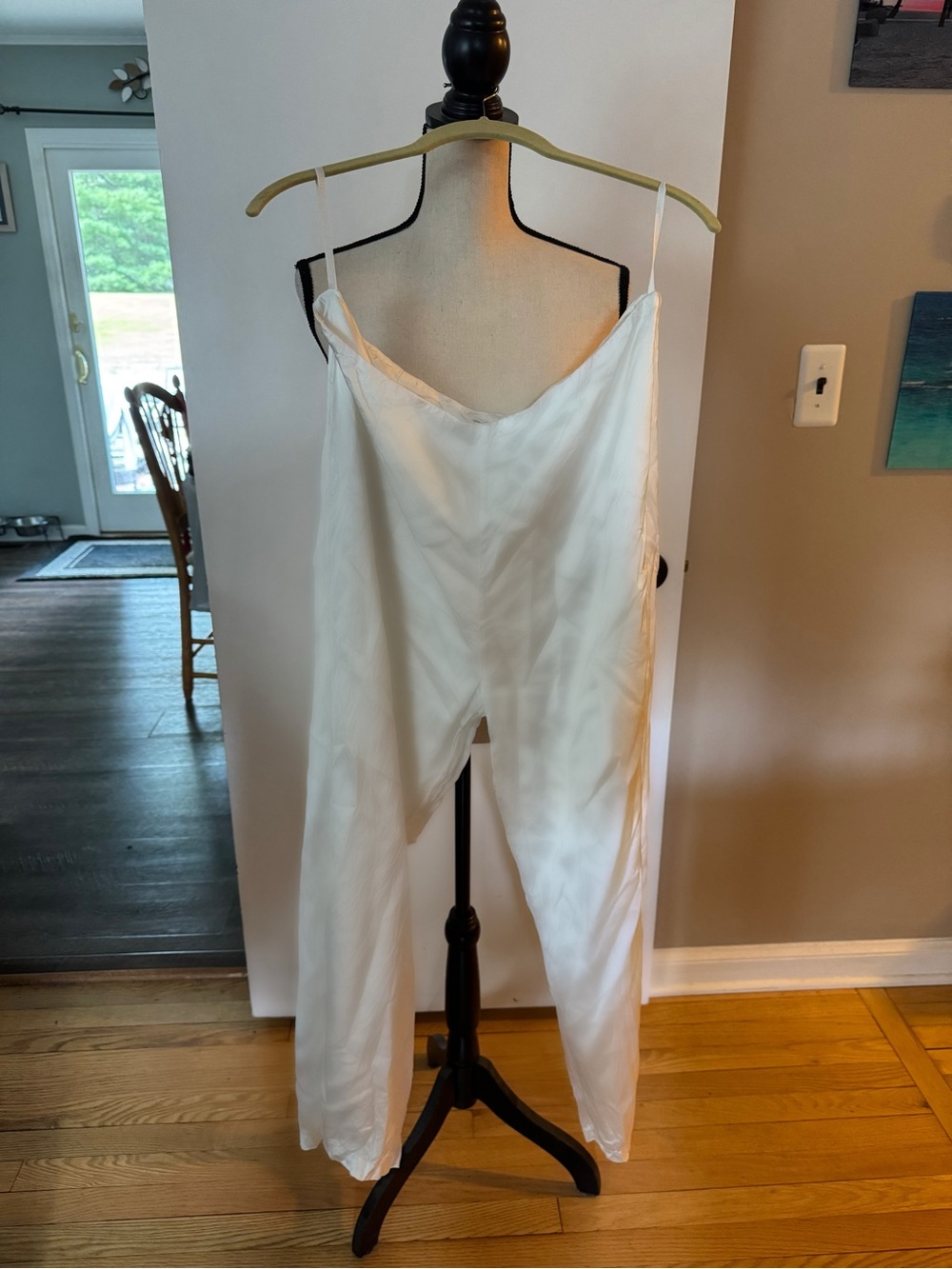 Women’s White Satin High Waisted Pants
